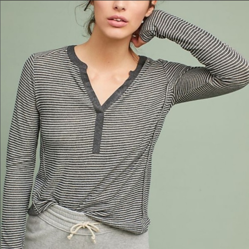 Anthropologie Aluna Lurex Henley